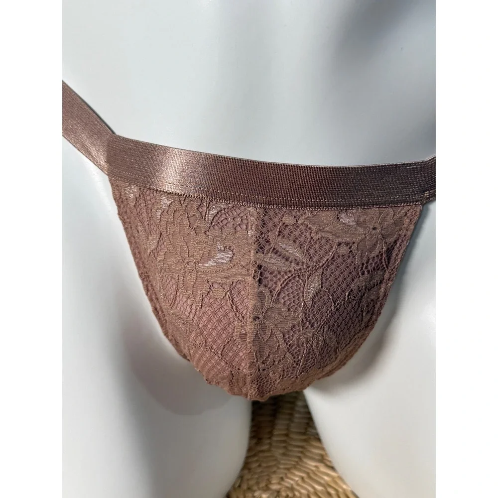 Cosabella Never Say Never Lace Italian Thong Men's Nude Blush Underwear NWT‎ L
